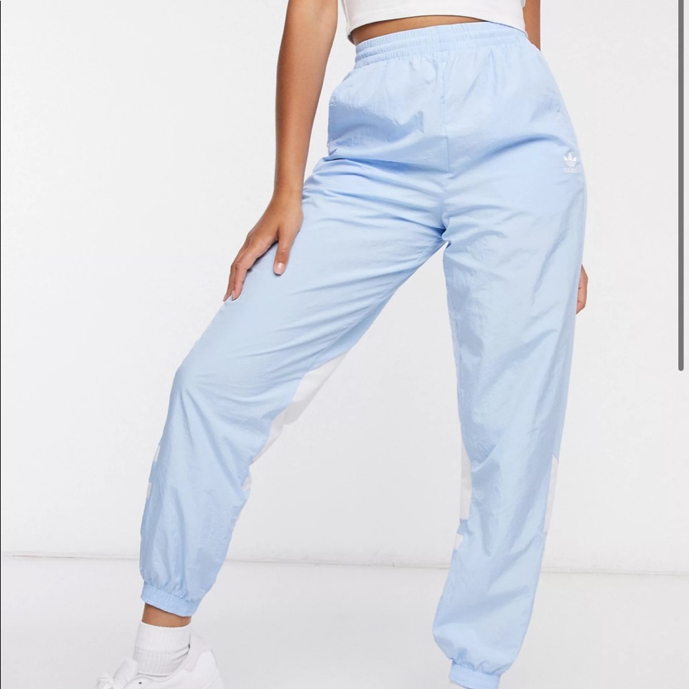 Adidas originals Large trefoil track pants in cobalt blue